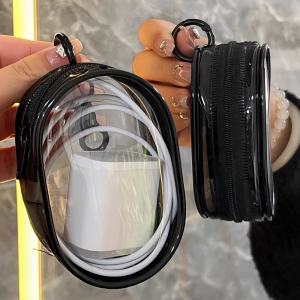 Data cable storage box transparent cable protection case travel portable charger headphone case