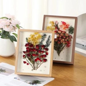 Wooden 3D Hollow Frame A4 Hanging High Quality Photo DIY Dried Flowers Preserved Flowers Decoration