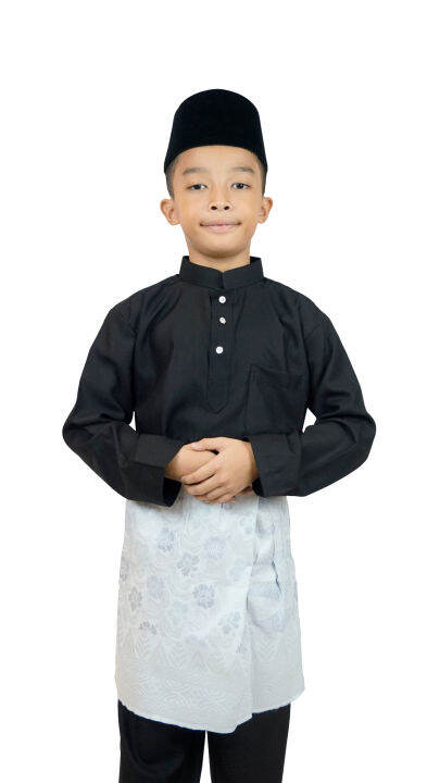 Ready Stock New Raya Sedondon Baju Melayu Slim Fit Cotton Budak Sepasang 12 Warna Baju 8536