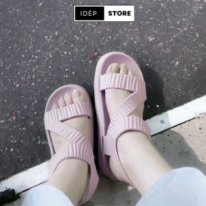 Sandal nhựa nữ 2 quai ngang cao su êm chân chống trượt đi mua đi học siêu biền - GL091