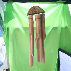 Klontong Bambu Bel Angin Bel Bambu Uk. 50 cm Jumbo Isi 5 Bambu Motif Lukis Bakar Kwalitas Oke