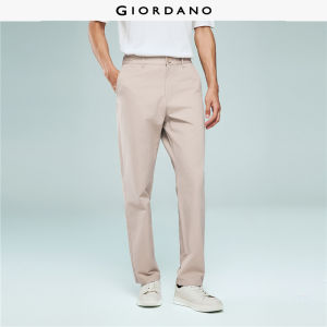 Giordano Beau Monde Men 100% cotton half elastic waist trousers Free Shipping 13116001