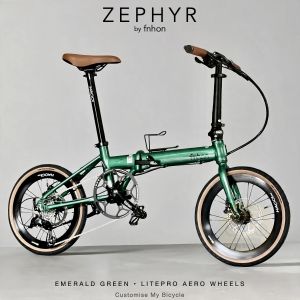 🌴 Folding Bike Fnhon Zephyr 16” Emerald Green • 𝗠𝗥𝗧/𝗕𝘂𝘀-𝗙𝗿𝗶𝗲𝗻𝗱𝗹𝘆 Shimano 9s 𝗙𝗿𝗲𝗲𝗯𝗶𝗲𝘀 Litepro 𝗟𝗶𝗴𝗵𝘁𝘄𝗲𝗶𝗴𝗵𝘁 Java Neo Aceoffix Brompton Compact Foldable Bicycle Foldie Adults Kid Above 140cm