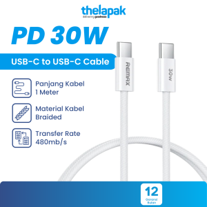 Remax Cable Type C PD 30W USB-C to USB-C Fast Charging Cable 1m