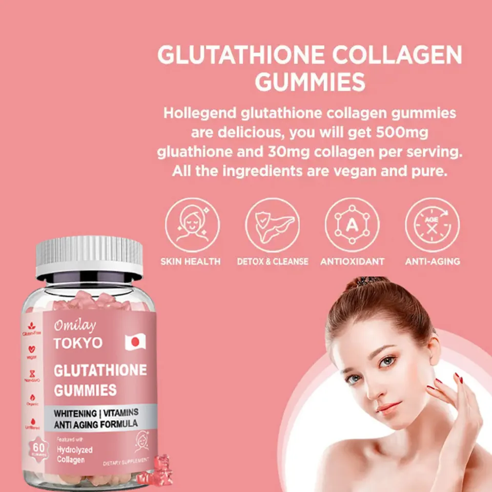 omilay glutathione Daynee | Omilay TOKYO Glutathione Gummies with Collagen Skin Whitening  Gummies Anti-Aging Beauty Gummies Hydrolyzed Collagen Gummy Increase Energy  Enhance Immunity Liver Detox Antioxidant Food Supplement Vegan