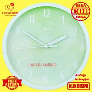 Jam Dinding Analog Bunga Flower Murah Alari AL6111 Blue Hiasan Kamar Lucu BestSeller Besar