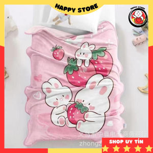 Chăn lông tuyết cho bé chất tuyết nỉ nhung mền cho trẻ đi học mềm mịn size 1mx1m4 Happy Store