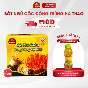 Bột Ngũ Cốc Đông Trùng Hạ Thảo Thiên Ân (Hộp 12 Gói) - Hỗ trợ người ăn kiêng thay thế bữa sáng