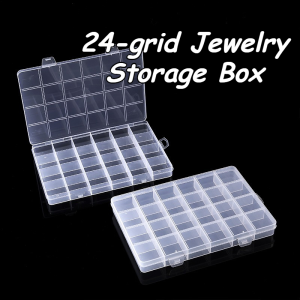 24 Grid Storage Box Transparent Plastic PP DIY Bead Sorting Accessories Box Small Items Storage Box
