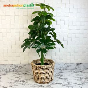 Pohon Hias Artificial Tanaman Imitasi Walisongo X12 Semi Latex Artificial Cover Keranjang Rotan Bulat Pajangan Balkon Aesthetic