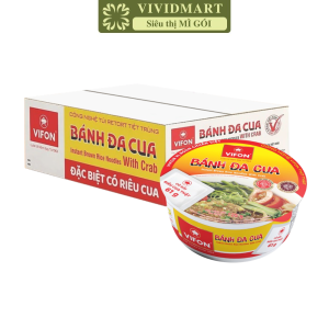 [THÙNG 12 TÔ] - VIFON - Bánh đa tô Vifon hương vị Cua (có thịt cua thật) Bánh đa cua Vifon tô Bánh đa Vifon tô (125g/tô)