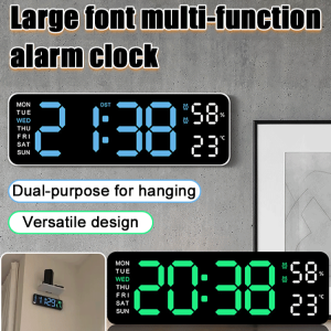 Large Font Multi-Function Alarm Clock Adjustable Large LED Display Digital Alarm Clock Multi-Function Electronic Clock Large Volume Wake Up Tool