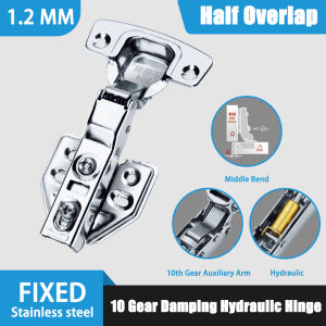 （A pair of packs）Stainless steel 304 Concealed hinges for wood cabinet Hydraulic Hinges Cabinet hinges 【screws included】