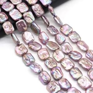 15x18mm Baroque Purple Pearl Rectangular Natural Freshwater Pearl Loose Beads for Jewelry Making DIY Handmade Necklace Accessory