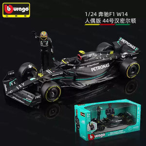 Genuine Bburago F1 Car Model 1:24 W14 Formula Racing Car Model Simulation Alloy Car Doll Gift