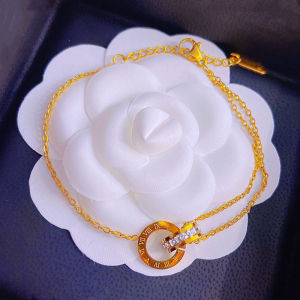 OYJR สแตนเลสสร้อยข้อมือผู้หญิง โรสโกลด์ ตัวเลขโรมัน เกาหลีแฟชั่นเครื่องประดับ