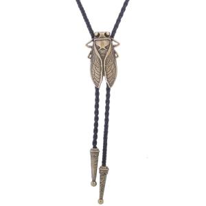 Vintage Western Cowboy Bolo Tie Cicada Necktie Rodeo Necklace Costume Accessory Native American Style Bola-Tie Western