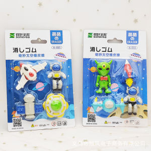3D Cute Cartoon Erasers Stationery Goodie Bag Gift Childrens Day Birthday party Pretend Play toys.