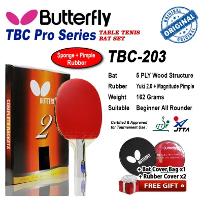 [100% Original] Butterfly TBC Table Tennis Bat Ping Pong Racket Free Bag 201 202 203 301 302 303 401 402 403