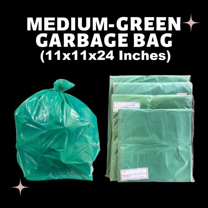 Garbage Bag GREEN Medium- 22x24 inches-100Pcs Lazada PH