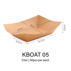 Kraft Boat Trays – Disposable Dine-In Serving Food Trays for Snacks Meals & Events
