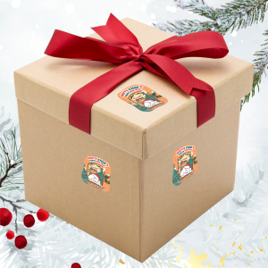 สติกเกอร์แปะกล่อง สติกเกอร์ขอบคุณ สติกเกอร์คริสต์มาส