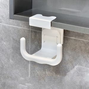 HCHC MALL Có thể tháo rời Giá treo khăn giấy Không cần đục lỗ Hình chữ U Giá đỡ khăn giấy gắn tường Bền bỉ Tiết kiệm không gian Hộp đựng khăn giấy Tủ gương
