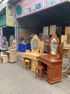 Bộ bàn trang điểm cao cấp cho chị em bàn trang điểm gỗ tự nhiên bền đẹp nhiều màu sang trọng 80cm1m