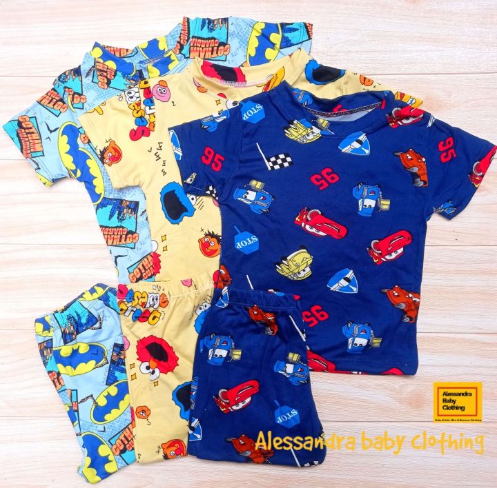 Cartoon Character Design Terno Pajama for Kids Boys ages months up to 10  years old