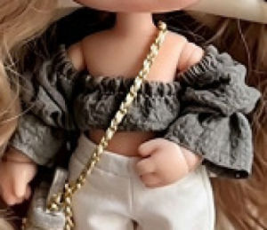 Free Shipping ZsigaS Favorite 1/8 Scale BJD Doll Featuring A "Ga Zi" Character In A Millennium-Style Outfit With Puff Sleeves A Tube Top And Nine-Point Pants