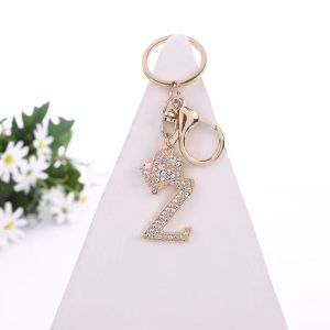 Gold Plated Initial U Keychain – Rhinestone-Encrusted Letter Charm Daily Carry Accessory & Birthday Gift
