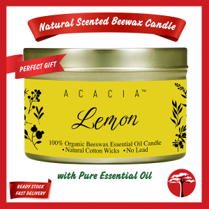 ACACIA SG Beeswax Scented Candle | White Beeswax Candle | 100% Pure Essential Oil Scented Candles