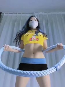 Ice Bean Cooling Weighted Hula Hoop 3-5 LBS Fat Burning Waist Slimming Silent Fitness Hoop for Summer Workout
