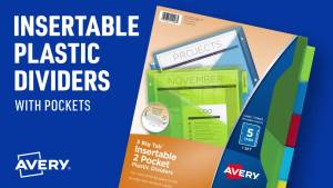 Avery Dividers for 3 Ring Binders 8-Tab Sets Two-Pocket Plastic Binder Dividers with Tabs Multicolor 3 Sets (71907)
