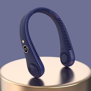 Portable Hanging Neck Fan Hands Usb Rejected Digital Display Leafless Fan Portable Outdoor Summer kipas Leher
