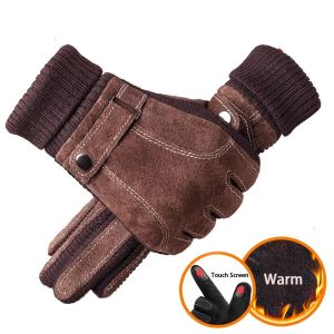 THANKSKY Clambing Lạnh + Bảo Vệ Lái xe Dày Cưỡi + Găng Tay Windproof Da lộn Sang trọng Ấm Hàn Quốc + Găng Người đàn ông + Găng Tay PU + Da Mùa Đông + Găng Tay