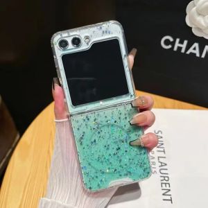 Transparent Casing For Samsung Galaxy Z Flip 6 5G 2024 Phone Case Luxury Gradient Glitter Star Soft TPU Cover For ZFlip Flip6 Filp ZFlip6 Clear Case