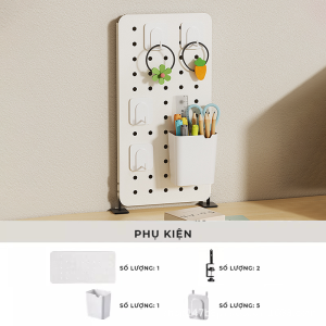 Bảng lỗ Pegboard kim loại gắn bàn treo đồ decor góc làm việc - GM171