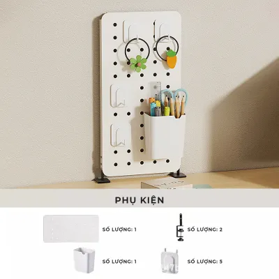 Bảng lỗ Pegboard kim loại gắn bàn treo đồ decor góc làm việc - GM171