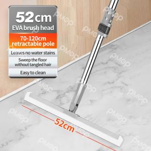 PMOP New Telescopic Toilet Magic Wiper Broom Bathroom Multifunction 1Pcs Silicone Artifact Ground Scraping Floor House Mop Window Floor Mirror Cleaning No water mark Non stick hair Wipe it clean