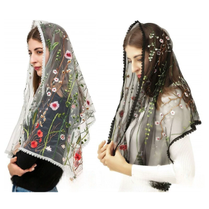 Ren Hoa Thêu Mạng Che Mặt cô dâu khăn choàng đám cưới thanh lịch lễ khăn choàng trang phục tăng cường