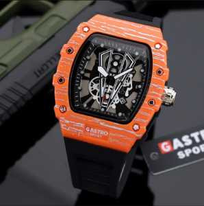BISA COD ...Jam Tangan GASTRO KOTAK RUBBER Analog Water resistance