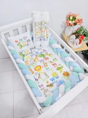 BABY WONDER -ELEGANT BRAIDED BUMPER BUNDLE SET WITH COMFORTER AND PILLOW SET for Newborn Baby (Crib not included)