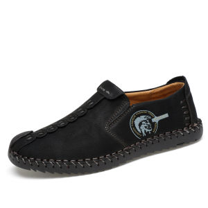 Prelesty 100% KULIT Import Sepatu Sneaker Pria Import Loafer Slip On Kulit Sapi Kasual Sepatu Tanpa Tali Sepatu Santai 010