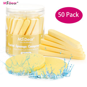 Ms.Dear 50 Pcs ฟองน้ำทำความสะอาด PVA รัดใบหน้าฟองน้ำสำหรับโฟมล้างหน้า Cleansing มาสก์ลอกผิวแต่งหน้าสปาแผ่นพัฟที่สะอาด