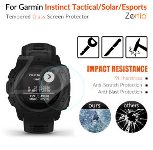 Zenia 2pcs Full Screen Protector Film For Garmin Instinct Tactical Solar Esports Cam Surf Watch HD 9H 2.5D Tempered Protective Glass Explosion-proof Anti Scratch Film Accessories