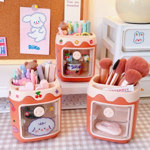 Hộp đựng bút 3 ngăn để bàn hộp đựng đồ make up trang điểm hình mũi lợn ngộ nghĩnh đáng iu