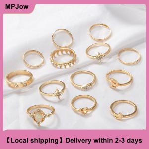【Local shipping】 13pcs/set Women Stack Rings Above Knuckle Rings Rtro Simple Design jewelry Gift