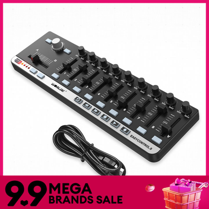 Worlde EasyControl.9 Portable Mini USB 9 Slim-Line Control MIDI Controller