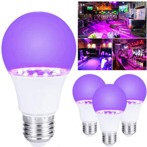 SXH Haunted House Fluorescent Party UV Purple Light Bulb 395/400nm Wide Pressure 85-265V Transparent cover LED Globe